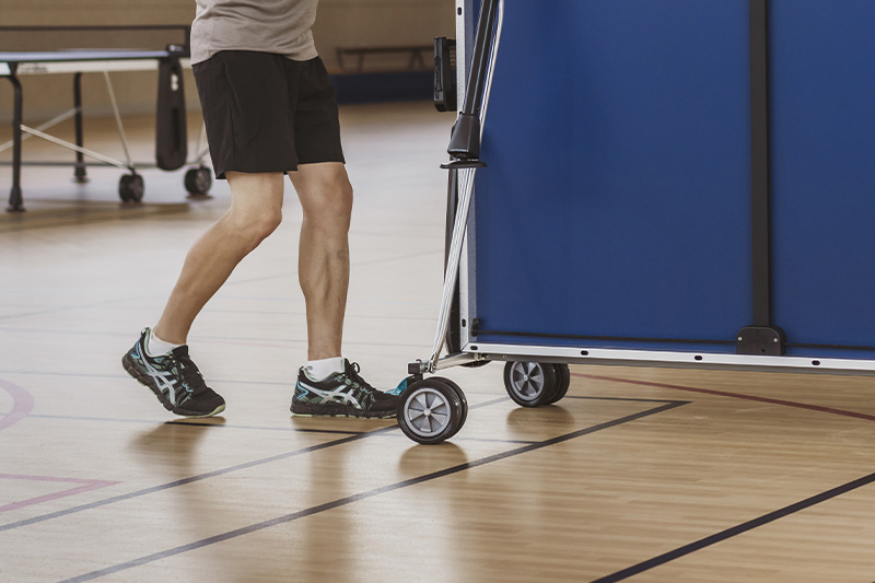 moving Cornilleau 300 indoor ping pong table