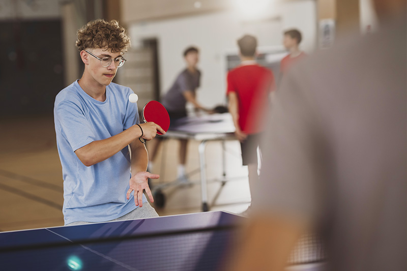 Player playing on Cornilleau 500 Indoor ping pong table