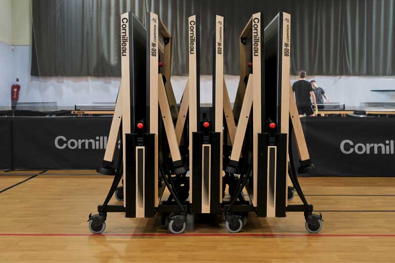 folded Cornilleau 850 Wood table tennis table